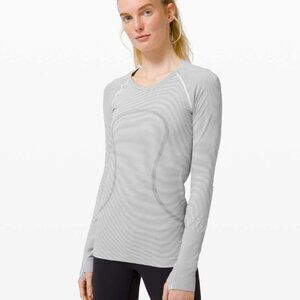 Lululemon Swiftly Tech Long Sleeve 2.0 Tempo Stripe White Black